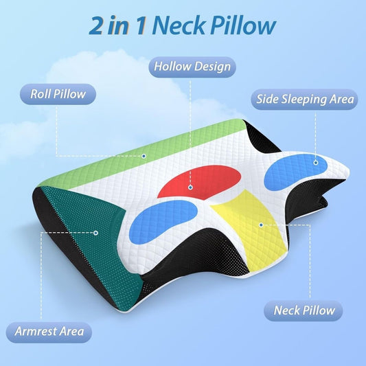 Butterfly Shaped Pillow - Ergonomic Support for Neck & Back Pain Relief