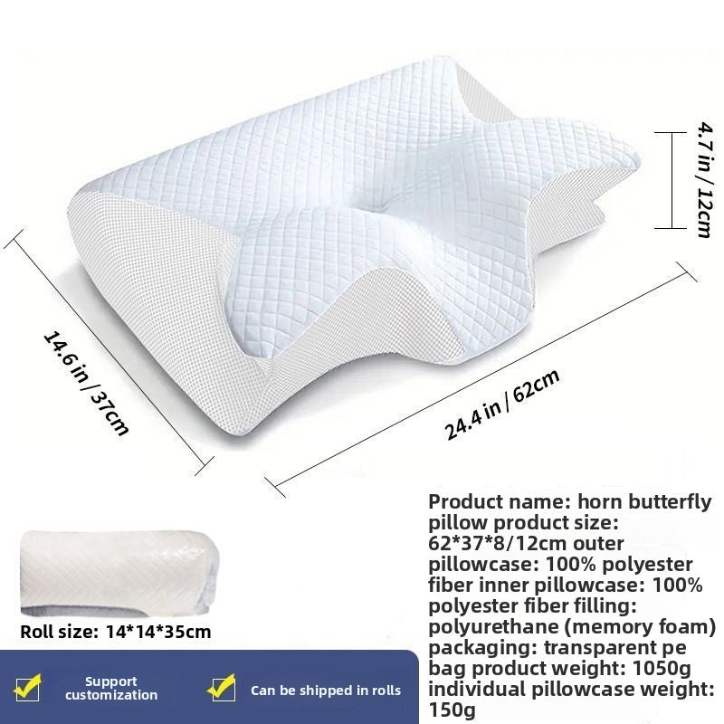 Butterfly Shaped Pillow - Ergonomic Support for Neck & Back Pain Relief